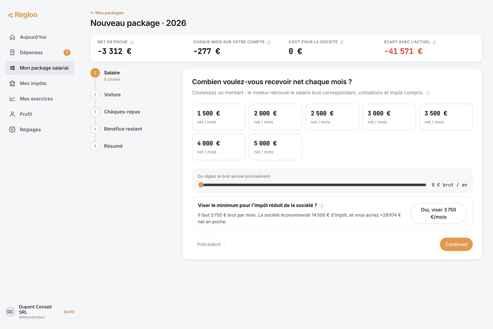 Atelier de construction du package, étape par étape
